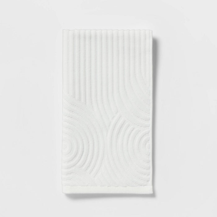 16"x27" Cloud Geo Hand Towel White - Threshold