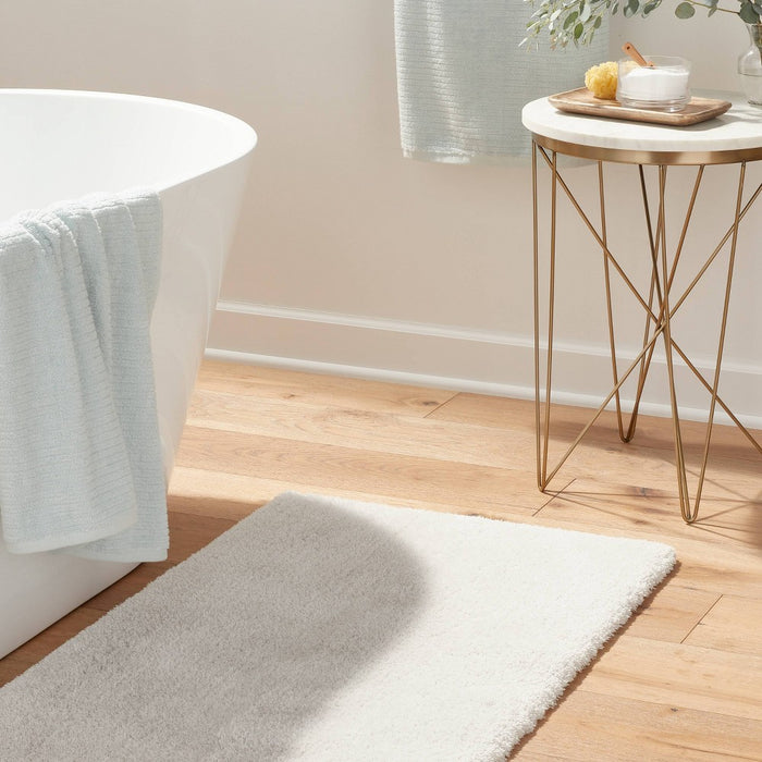 24"x40" Spa Plush Bath Rug Light Gray - Threshold