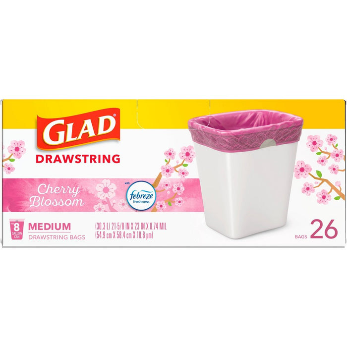 Glad DrawString Trash Bags - Cherry Blossom - 8 Gallon - 26ct