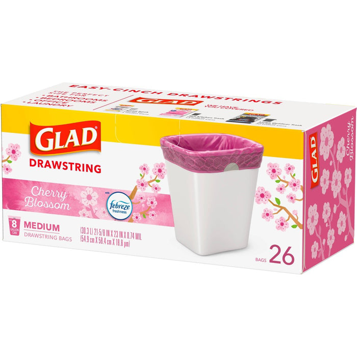Glad DrawString Trash Bags - Cherry Blossom - 8 Gallon - 26ct