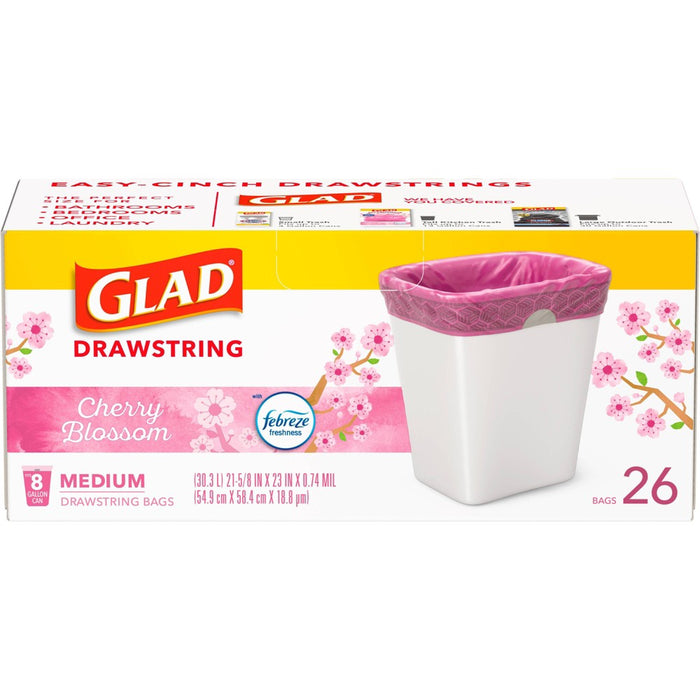 Glad DrawString Trash Bags - Cherry Blossom - 8 Gallon - 26ct