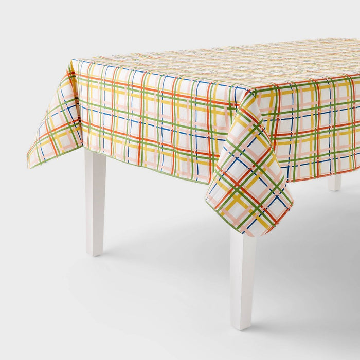 60"x84" Plaid Peva Easter Tablecloth - Spritz