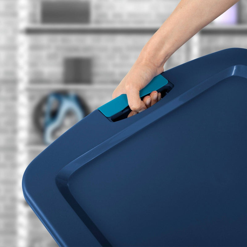 Sterilite 12 Gal Latch & Carry Clear with Blue Lid and Blue Latches (LOCAL PICKUP ONLY)