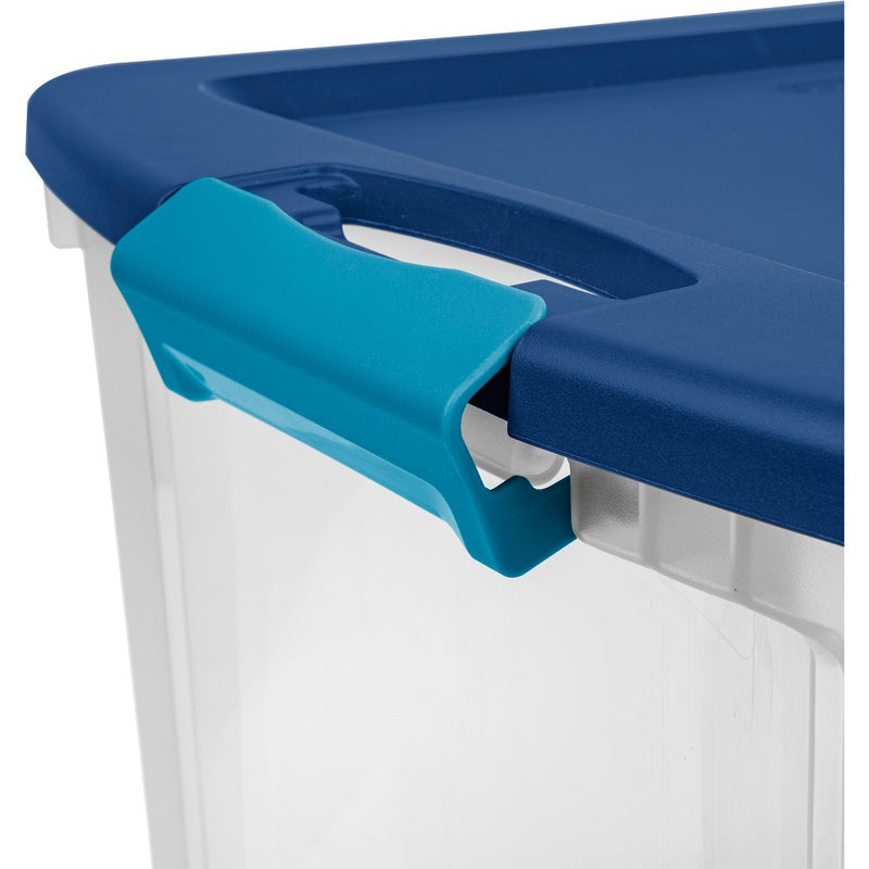 Sterilite 12 Gal Latch & Carry Clear with Blue Lid and Blue Latches (LOCAL PICKUP ONLY)