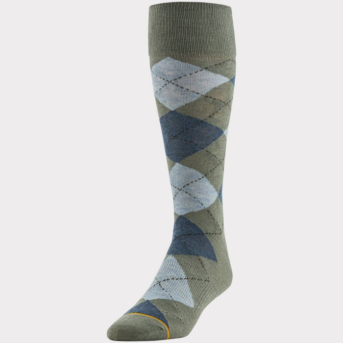 Signature Gold by GOLDTOE Men's Argyle Crew Socks 3pk - Blue/Sage Green/Oatmeal 6-12.5