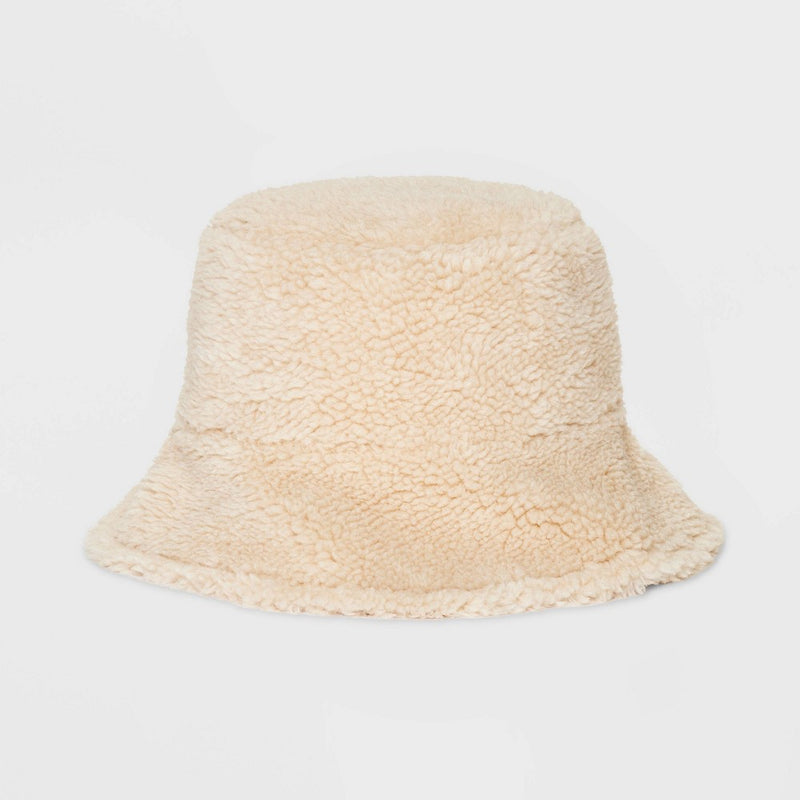 Faux Shearling Bucket Reversible Hat - Wild Fable Tan