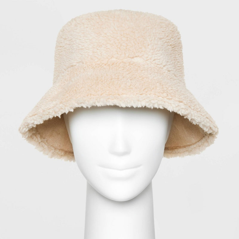Faux Shearling Bucket Reversible Hat - Wild Fable Tan