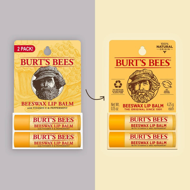 Burt's Bees Lip Balm - Beeswax - 2pk/0.30oz