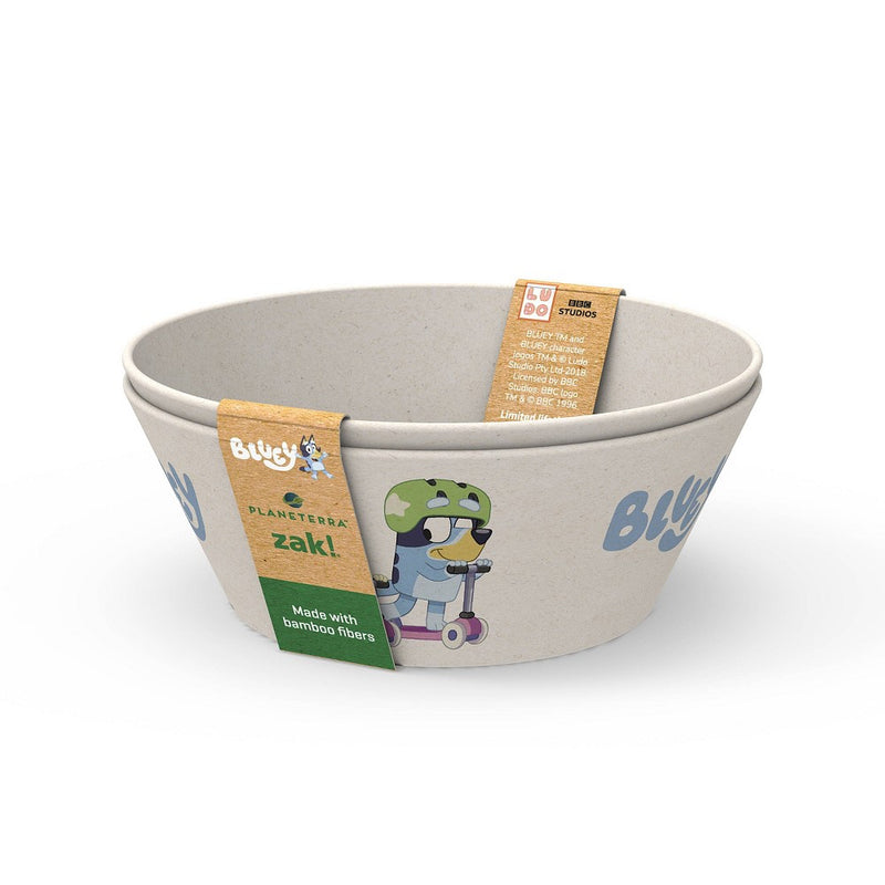 Zak Designs 'Bluey' 22oz 2pk Melamine and Bamboo Bowl Set