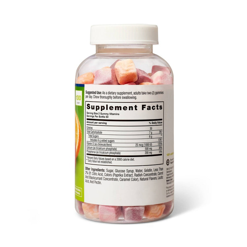 Calcium Gummies - Orange, Strawberry & Cherry - 100ct - up & up