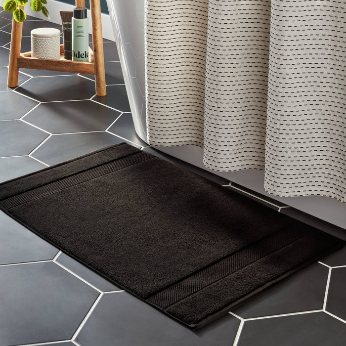 Performance Plus Towel Bath Mat Black - Threshold