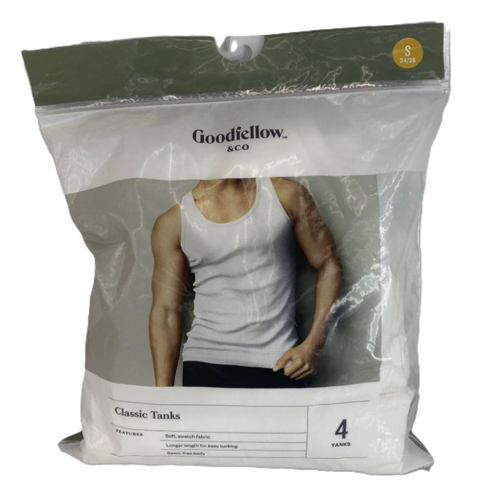 Men's 4pk Ribbed Tank Top - Goodfellow & Co White S
