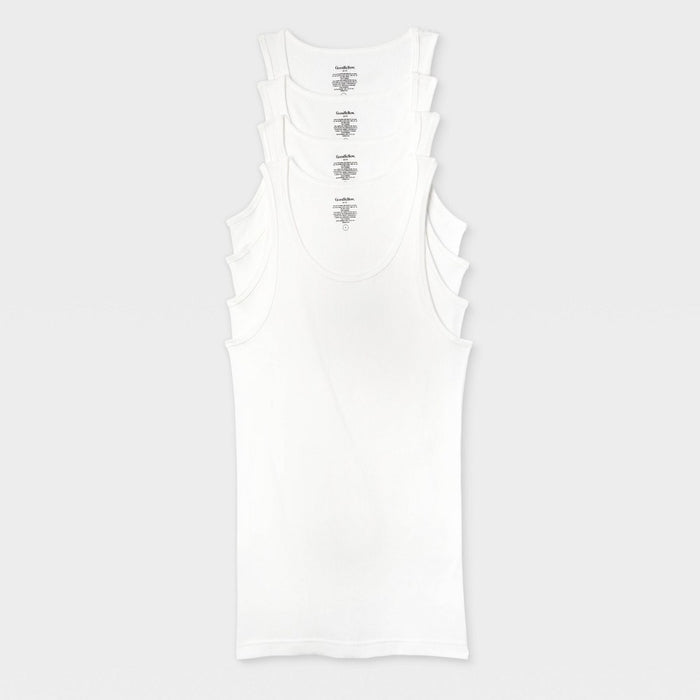 Men's 4pk Ribbed Tank Top - Goodfellow & Co White S