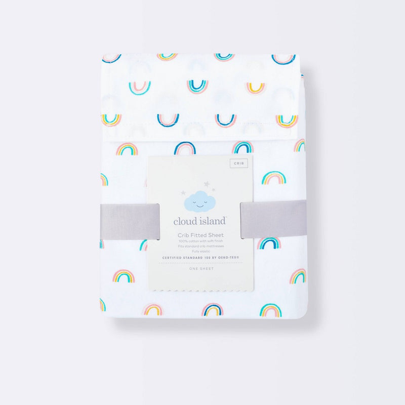 Fitted Crib Sheet Rainbows - Cloud Island