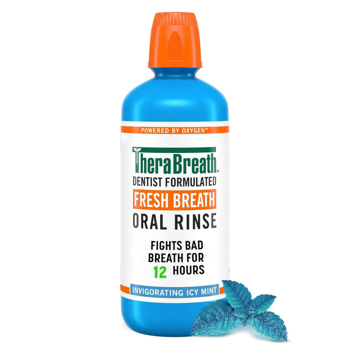 TheraBreath Fresh Breath Oral Rinse Icy Mint - 33.8 fl oz
