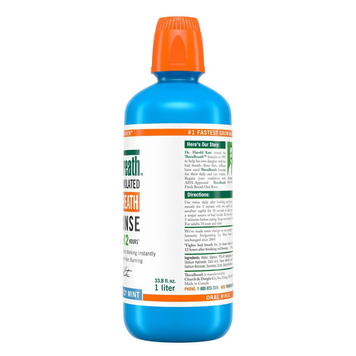 TheraBreath Fresh Breath Oral Rinse Icy Mint - 33.8 fl oz