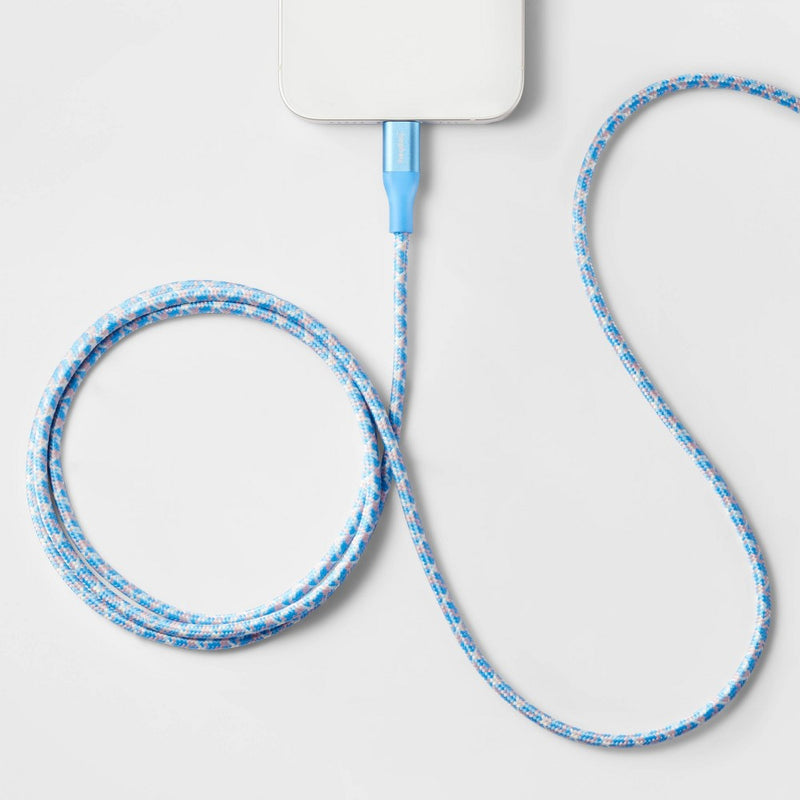 6' Lightning to USB-C Braided Cable - heyday Tranquil Blue