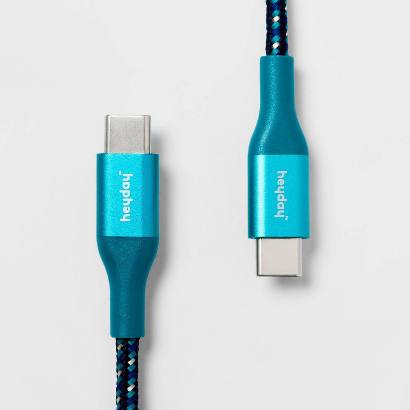 6' USB-C to USB-C Braided Cable - heyday Ocean Teal/Navy
