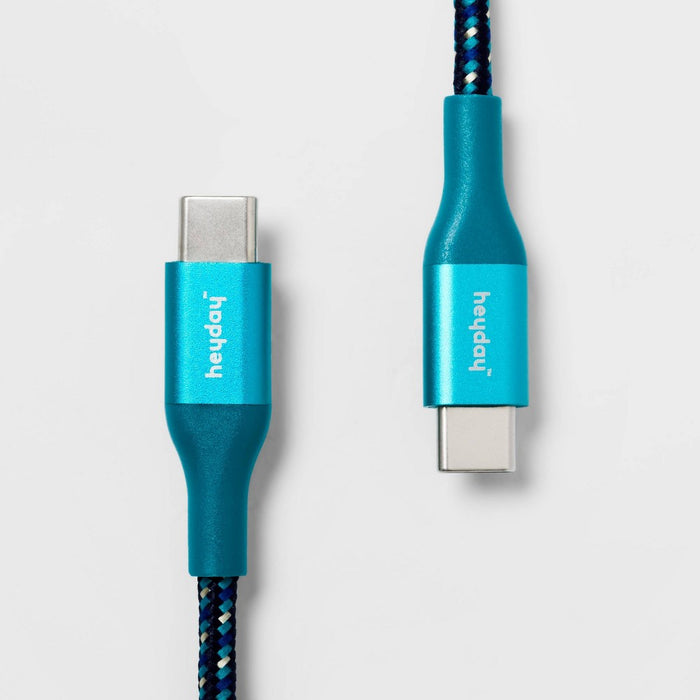 6' USB-C to USB-C Braided Cable - heyday Ocean Teal/Navy