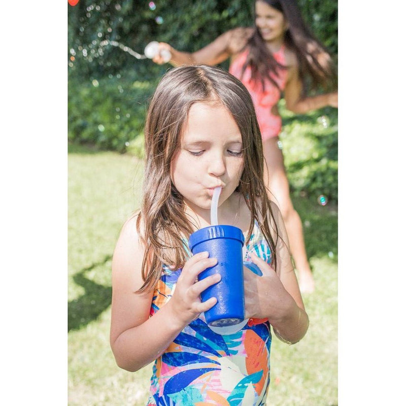 Re-Play 10 fl oz Recycled Straw Cup with Silicone No-Pull-Out Straw - Aqua