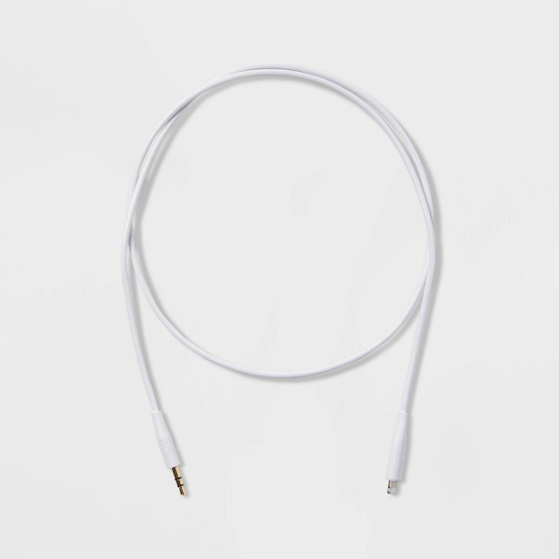 3' Lightning to Aux (M) Cable - heyday White