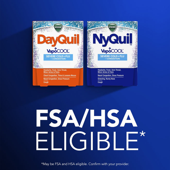 Vicks DayQuil & NyQuil Severe VapoCOOL Cold & Flu Medicine Caplets - 24ct