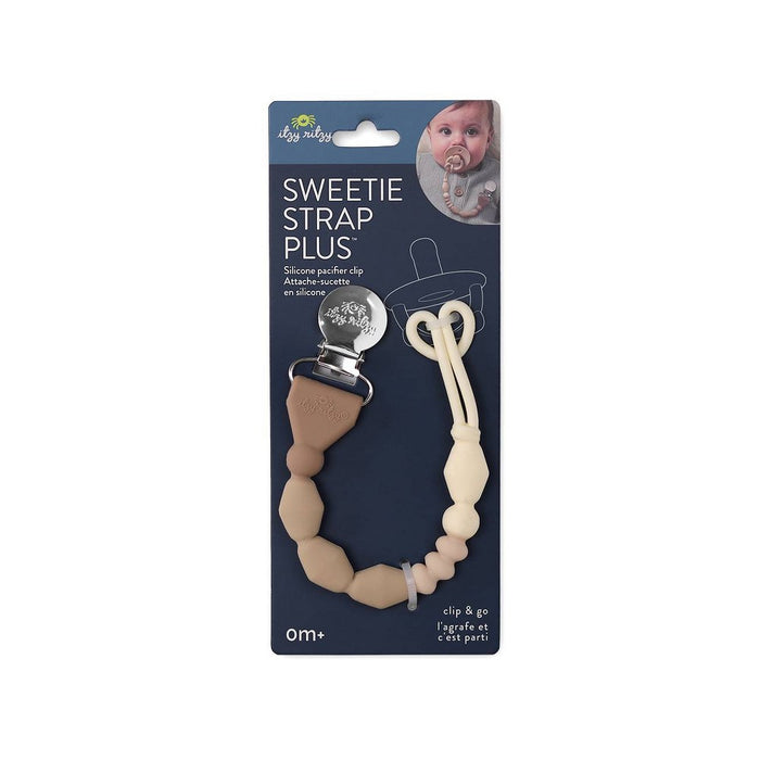 Itzy Ritzy Lux Silicone Pacifier Strap - Toast Ombre