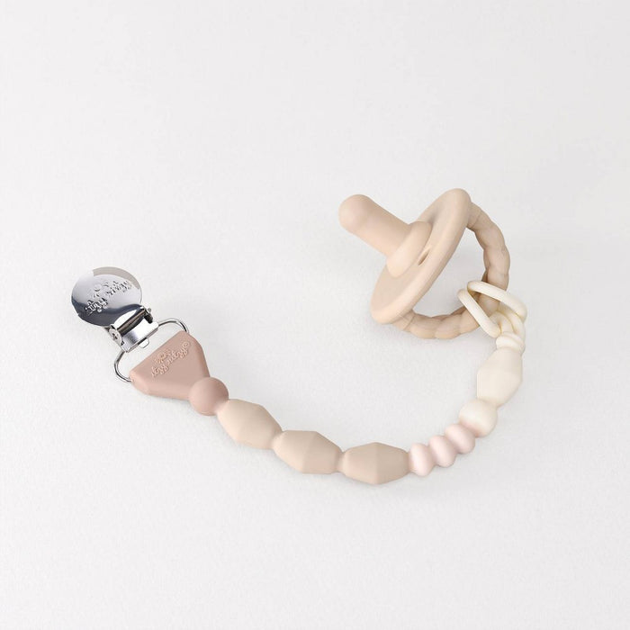Itzy Ritzy Lux Silicone Pacifier Strap - Toast Ombre