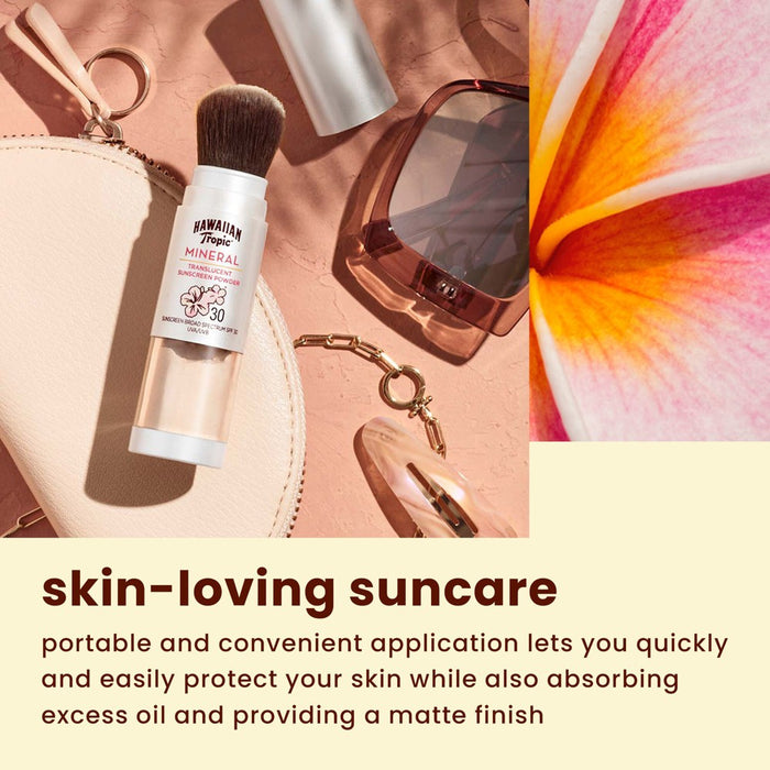 Hawaiian Tropic Mineral Skin Nourishing Sunscreen Powder Brush - SPF 30 - 0.15oz