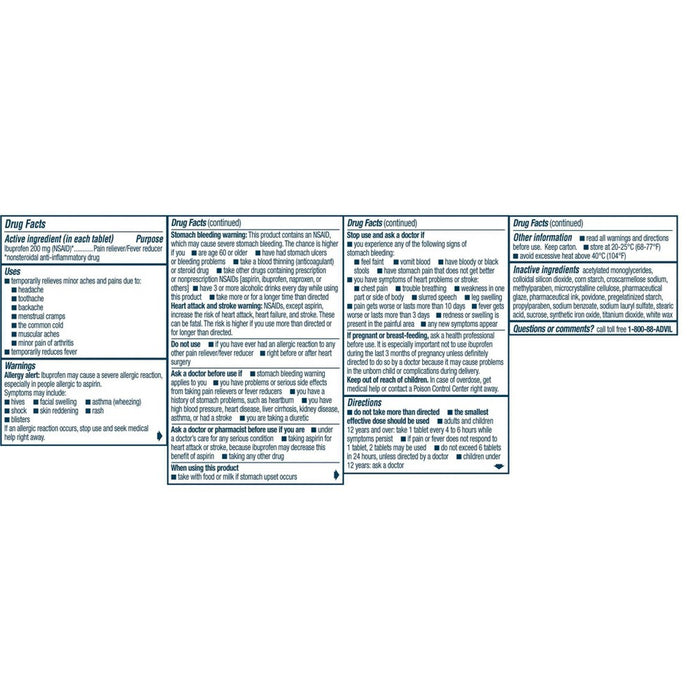 Advil Pain Reliever/Fever Reducer Tablets - Ibuprofen (NSAID) - 24ct