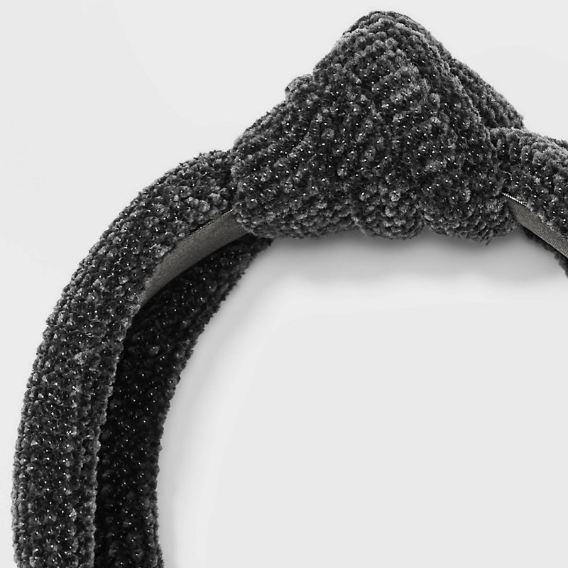 Chenille Fabric Knot Top Headband - Universal Thread Gray
