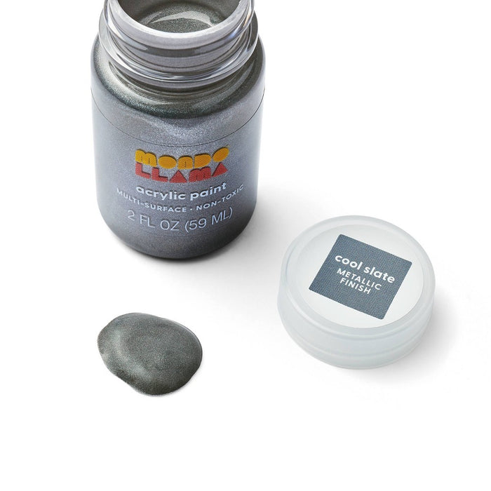2oz Metallic Acrylic Paint Cool Slate - Mondo Llama
