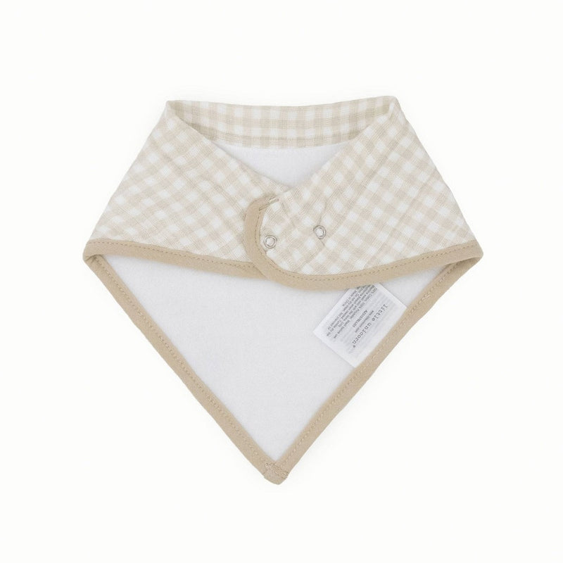 Little Unicorn Cotton Muslin Bandana Bib - Taupe Cross - 4pk