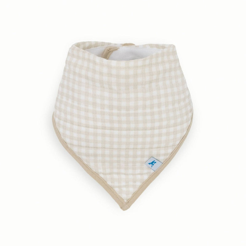 Little Unicorn Cotton Muslin Bandana Bib - Taupe Cross - 4pk