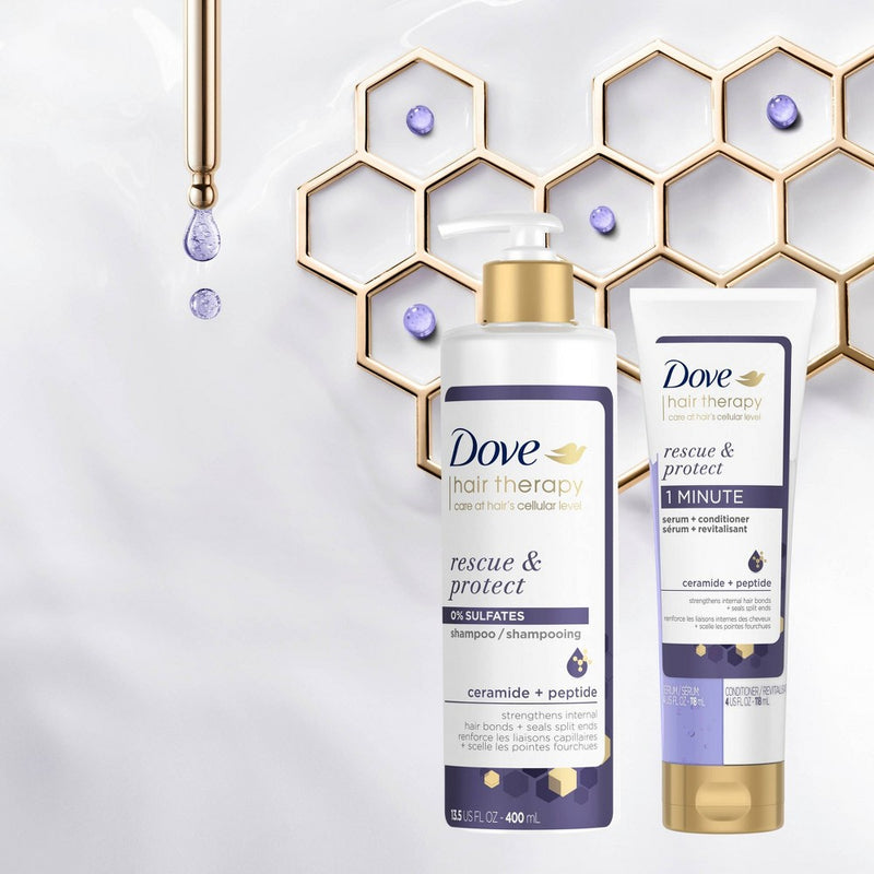 Dove Beauty Hair Therapy Rescue & Protect Ceramide + Peptide Serum + Conditoner - 8 fl oz