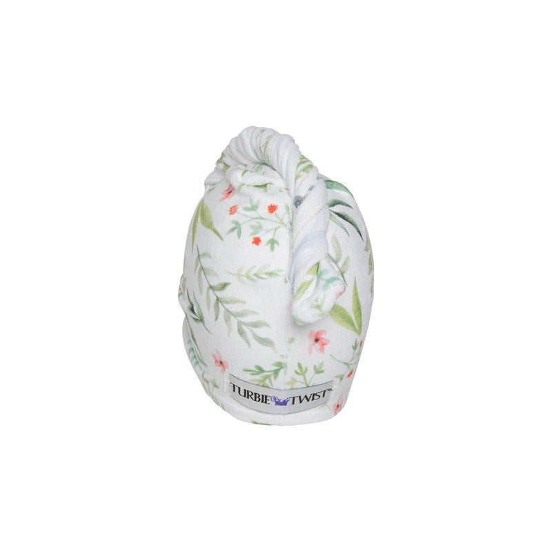 Turbie Twist Microfiber Hair Towel Pink Flower and White - 2pk