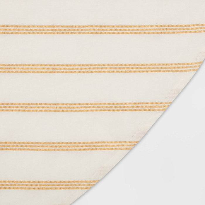 70" Cotton Striped Round Tablecloth Yellow - Threshold