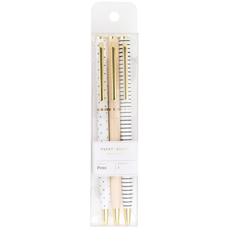 3ct Ballpoint Pens Black Ink - Sugar Paper Essentials