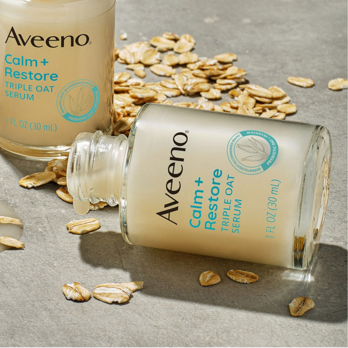Aveeno Calm + Restore Triple Oat Hydrating Face Serum for Sensitive Skin - Fragrance Free - 1 fl oz