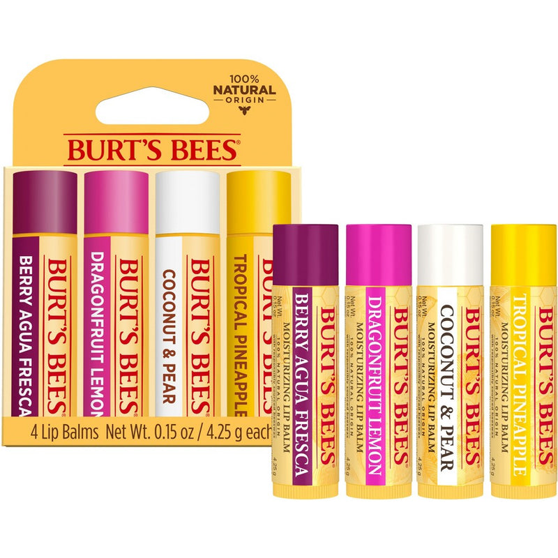 Burt's Bees Lip Balm - Tropical Fruit - 4ct