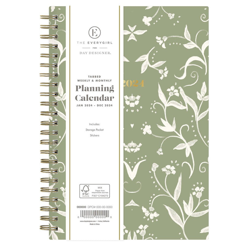 The Everygirl x Day Designer 2024 Planner 5"x8" Weekly/Monthly Folknight Sage