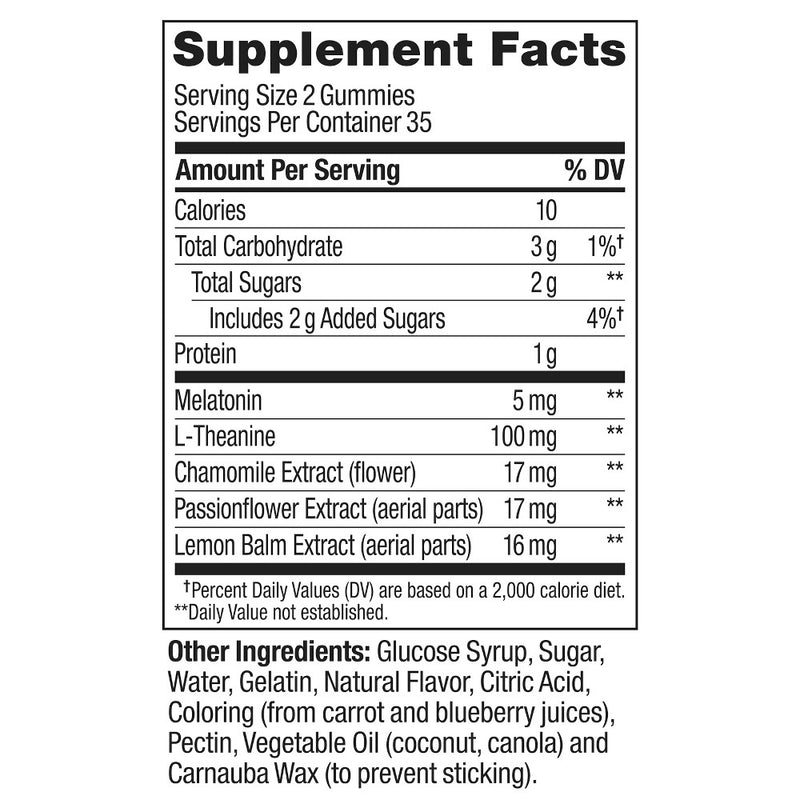 OLLY Extra Strength Sleep Gummies Pouch with 5mg Melatonin - Blackberry Zen - 70ct