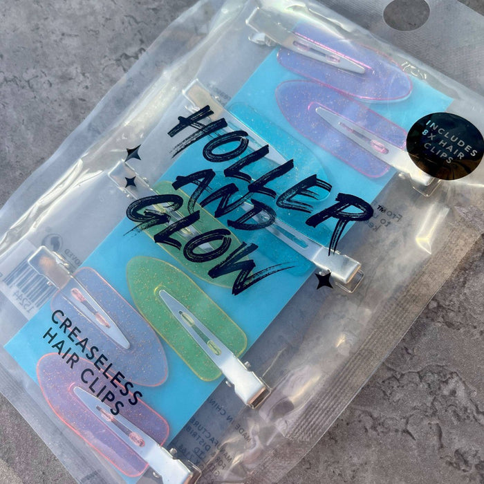 Holler and Glow Creaseless Hair Clips - Mixed Pastel - 8ct