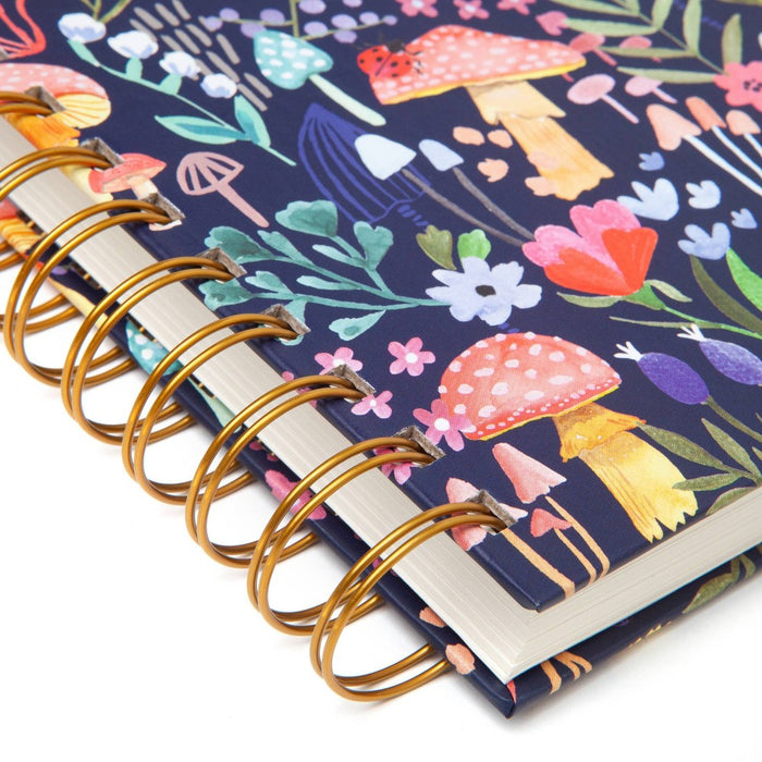 Blank Journal 6"x8" Hard Cover Mushrooms Navy - greenroom