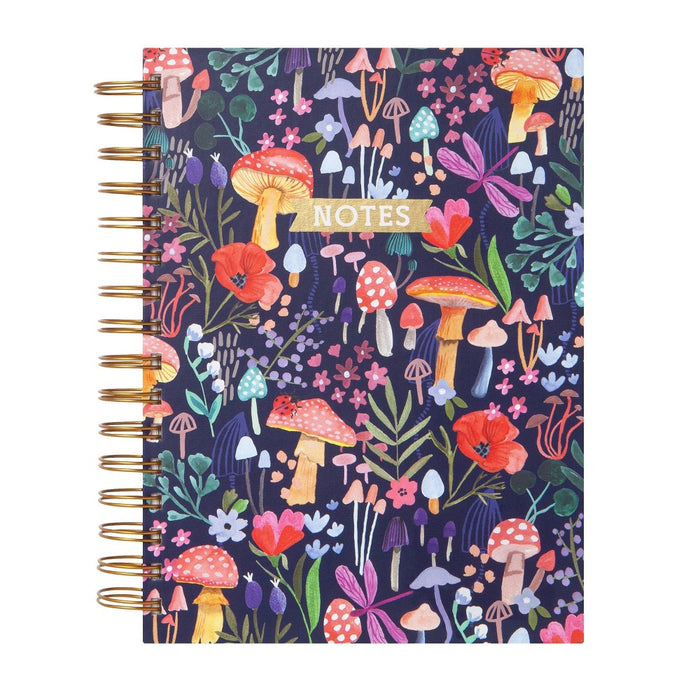 Blank Journal 6"x8" Hard Cover Mushrooms Navy - greenroom