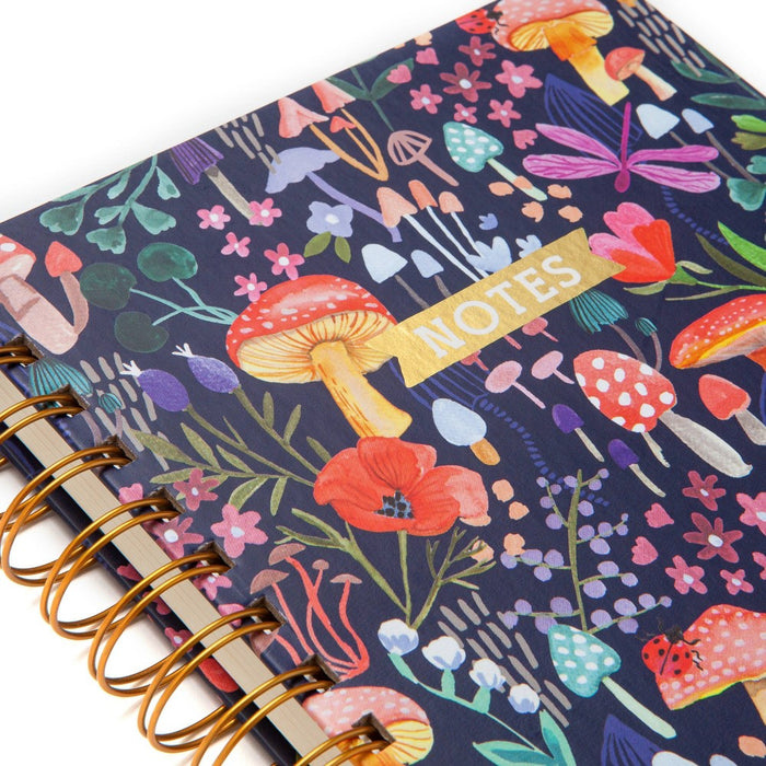 Blank Journal 6"x8" Hard Cover Mushrooms Navy - greenroom