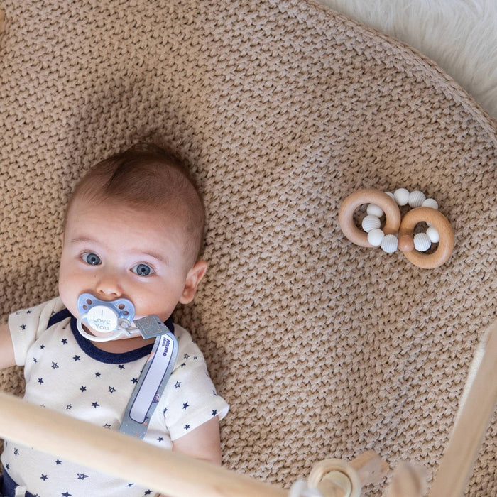Ulubulu Silicone with Wood Teether - Marble White