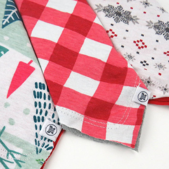 Honest Baby Clothing Holiday Organic Cotton Reversible Bandana Bibs - 3pk