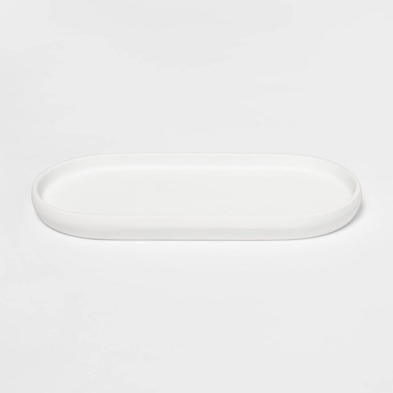 Modern Soft Touch Tray White - Threshold