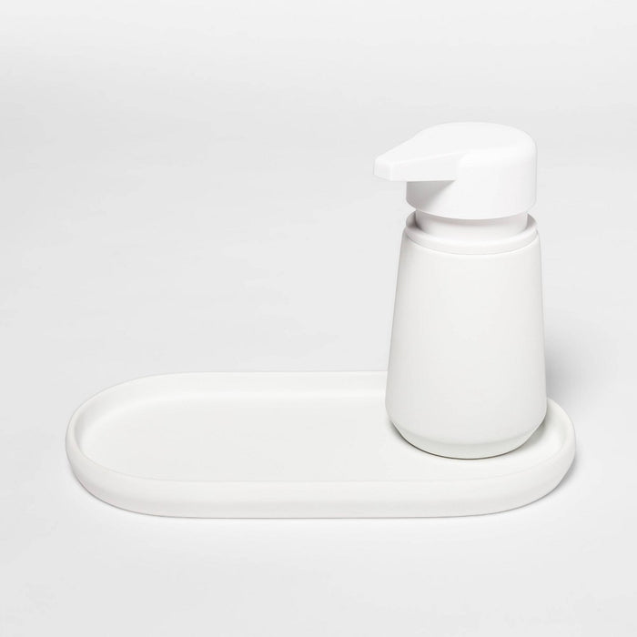 Modern Soft Touch Tray White - Threshold